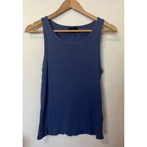 J Crew Blue Ribbed Tank Top Size Medium